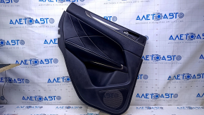 Door trim card rear left Lincoln MKC 15- black with black insert leather, armrest black leather, molding gray structure, under the tweeter, dents, bumps, abrasions, scratches