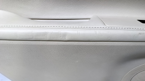 Door trim card rear left Lexus ES300h ES350 13-18 beige with beige insert leather, armrest beige leather, molding under wood gloss, dents, abrasions, scratches, whitened plastic