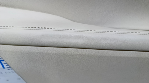 Door trim card rear left Lexus ES300h ES350 13-18 beige with beige insert leather, armrest beige leather, molding under wood gloss, dents, abrasions, scratches