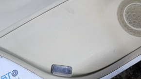 Door trim card rear left Lexus ES300h ES350 13-18 beige with beige insert leather, armrest beige leather, molding under wood gloss, dents, abrasions, scratches
