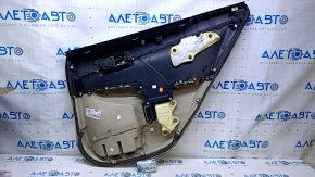Door trim card rear left Toyota Camry v50 12-14 usa beige with black insert plastic, armrest rubber, scratches, abrasions