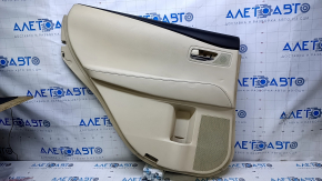 Door trim card rear left Lexus RX350 RX450h 10-15 beige with beige insert leather, armrest beige leather, without backlight, scuffs, dents, abrasions, scratches