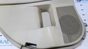 Door trim card rear left Lexus RX350 RX450h 10-15 beige with beige insert leather, armrest beige leather, without backlight, scuffs, dents, abrasions, scratches