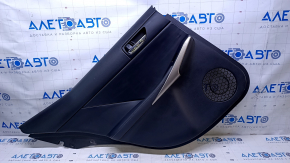 Door trim card rear left Lexus IS 14-20 black with black insert leather, armrest black leather, molding gold structure, scuffs, dents, scratches, abrasions
