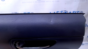 Door trim card rear left Lexus IS 14-20 black with black insert leather, armrest black leather, molding gold structure, scuffs, dents, scratches, abrasions
