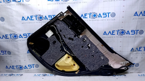 Door trim card rear left Lexus IS 14-20 black with black insert leather, armrest black leather, molding gold structure, scuffs, dents, scratches, abrasions