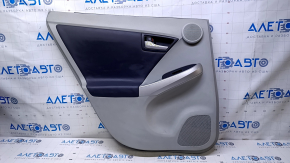 Door trim card rear left Toyota Prius 30 10-15 gray with dark insert leather, armrest dark gray leather, under the tweeter, scuffs, scratches, abrasions
