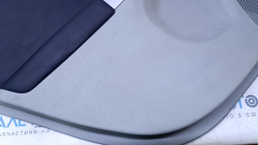 Door trim card rear left Toyota Prius 30 10-15 gray with dark insert leather, armrest dark gray leather, under the tweeter, scuffs, scratches, abrasions