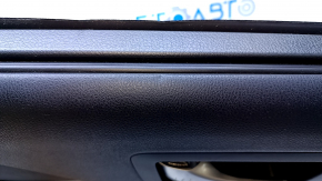 Door trim card rear left Toyota Highlander 14-16 gray with black insert leather, armrest black leather, molding dark wood structure, under JBL with curtain, pokes, scratches, abrasions