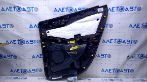 Door trim card rear left Ford Escape MK4 20-22 black with black insert plastic, armrest beige leather, scratches, abrasions, for cleaning
