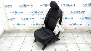 Driver's seat Infiniti QX50 19- without airbag, electric, heated, leather black, shot, scratch, needs cleaning