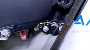 Door trim card rear left Toyota Camry v50 12-14 usa gray with black insert plastic, gray armrest rubber, scuffs, scratches, crack in fastening, plastic turned white