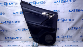 Door trim card rear left Lexus CT200h 11-17 black with black insert leather with white stitching, armrest black leather, molding gray structure, scratches, abrasions