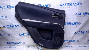 Door trim card rear left Lexus RX350 RX450h 10-15 black with black insert leather, armrest gray leather, type 1, scratches, dents, abrasions, scuffs, tear