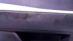 Door trim card rear left Lexus RX350 RX450h 10-15 black with black insert leather, armrest gray leather, type 1, scratches, dents, abrasions, scuffs, tear