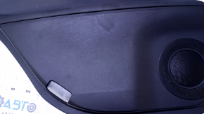 Door trim card rear left Lexus ES300h ES350 13-18 black with black insert leather, armrest black leather, molding dark wood gloss, dents, abrasions, scratches
