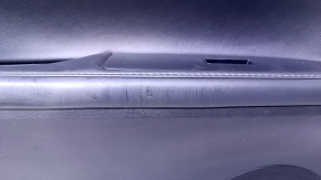 Door trim card rear left Lexus ES300h ES350 13-18 black with black insert leather, armrest black leather, molding dark wood gloss, dents, scuffs, dented leather, abrasions, scratches