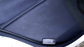 Door trim card rear left Lexus ES300h ES350 13-18 black with black insert leather, armrest black leather, molding dark wood gloss, dents, scuffs, dented leather, abrasions, scratches