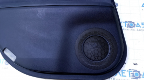 Door trim card rear left Lexus ES300h ES350 13-18 black with black insert leather, armrest black leather, molding dark wood gloss, dents, scuffs, dented leather, abrasions, scratches
