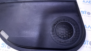Door trim card rear left Lexus ES300h ES350 13-18 black with black insert leather, armrest black leather, molding light wood gloss, dents, scuffs, dented leather, abrasions, scratches