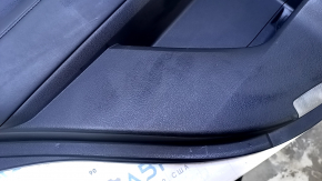 Door trim card rear left Lexus RX350 RX450h 10-15 black with black insert leather, armrest black leather, dents, scuffs, scratches, abrasions