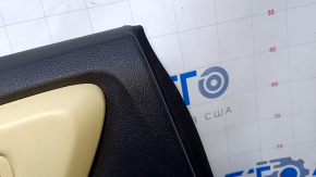 Door trim card rear left Toyota Camry v55 15-17 usa beige with beige insert plastic, armrest beige rubber, scratches, abrasions