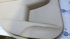 Door trim card rear left Toyota Camry v55 15-17 usa beige with beige insert plastic, armrest beige rubber, scratches, abrasions