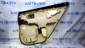 Door trim card rear left Toyota Camry v55 15-17 usa beige with beige insert plastic, armrest beige rubber, scratches, abrasions