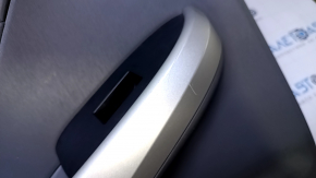 Door trim card rear left Toyota Prius 30 10-15 dark gray with dark gray insert cloth, armrest dark gray cloth, broken fasteners, scratches, abrasions