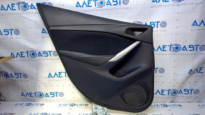Door trim card rear left Mazda 6 13-15 Sport black with black insert cloth, armrest black leather, molding gray gloss, dents, scratches, abrasions