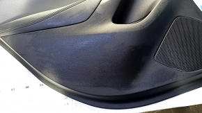 Door trim card rear left Mazda 6 13-15 Sport black with black insert leather, armrest black leather, molding gray gloss, bumps, dents, scratches, abrasions