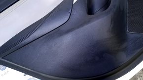 Door trim card rear left Mazda 6 13-15 Touring black gray insert leather, armrest black leather, molding gray gloss, dent, bump, abrasions, scratches