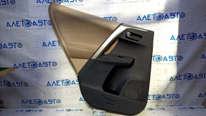 Door trim card rear left Toyota Rav4 13-18 black with beige insert cloth, armrest beige cloth, molding gray structure, carbon fiber trim, scuffs, scratches, for dry cleaning