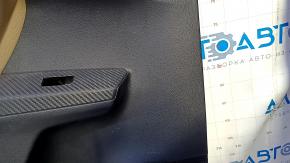 Door trim card rear left Toyota Rav4 13-18 black with beige insert cloth, armrest beige cloth, molding gray structure, carbon fiber trim, scuffs, scratches, for dry cleaning