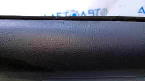 Door trim card rear left Toyota Highlander 14-16 gray with black insert cloth, armrest black cloth, molding gray structure, dent, scratches, abrasions, scuffs