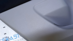Door trim card rear left Toyota Highlander 14-16 gray with black insert cloth, armrest black cloth, molding gray structure, dent, scratches, abrasions, scuffs