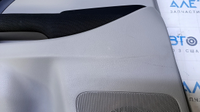 Door trim card rear left Toyota Highlander 14-16 gray with black insert cloth, armrest black cloth, molding gray structure, dent, scratches, abrasions, scuffs