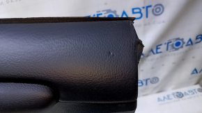 Door trim card rear left Toyota Avalon 13-18 black with black insert leather, armrest black leather, scratches, abrasions, dents, scuffs