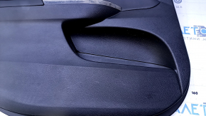 Door trim card rear left Toyota Avalon 13-18 black with black insert leather, armrest black leather, scratches, abrasions, dents, scuffs
