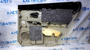 Door trim card rear left Toyota Prius V 12-17 beige with beige insert cloth, armrest beige cloth, scuffs, scratches, for dry cleaning
