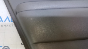 Door trim card rear left Toyota Highlander 08-13 gray with black insert velour, armrest gray leather, without molding on the handle, scuffs, scratches, whitened plastic
