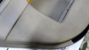Door trim card rear left Toyota Highlander 08-13 beige with black insert leather, armrest beige leather, JBL, handle molding light wood, plastic turned white, scratches, scuffs, abrasions