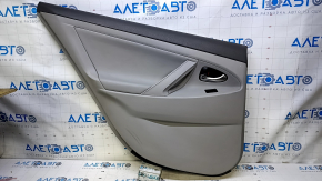 Door trim card rear left Toyota Camry v40 gray with gray insert leather, armrest gray leather, scuffs, scuffs, dents, scratches, whitened plastic