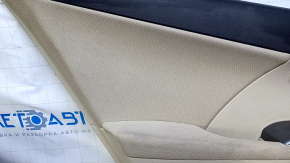 Door trim card rear left Toyota Camry v50 12-14 usa beige with beige insert cloth, armrest beige cloth, scratches, abrasions, dent, plastic turned white, for dry cleaning