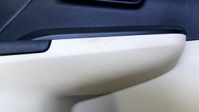 Door trim card rear left Toyota Camry v50 12-14 usa beige with black insert plastic, armrest black rubber, scratches, abrasions, dent