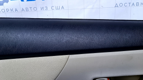 Door trim card rear left Toyota Prius V 12-17 beige with beige insert cloth, armrest beige cloth, scuffs, scratches