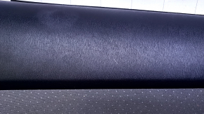Door trim card rear left Toyota Prius V 12-17 dark gray with dark gray insert cloth, armrest dark gray cloth, scuffs, scratches, dents, pokes, nicks