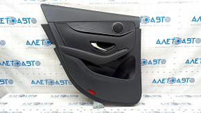 Door trim card rear left Mercedes GLC 16-22 black leather, ebony insert, armrest black leather, bumps, tears