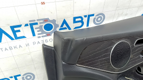 Door trim card front right Mercedes GLC 16-22 black leather, ebony insert, armrest black leather, tears, dents