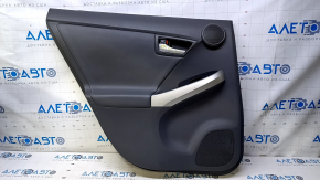 Door trim card rear left Toyota Prius 30 10-15 dark gray with dark gray insert leather, armrest dark gray leather, molding gray structure, under the tweeter, scratches, abrasions, breakage of the crep